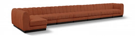 Meridian Furniture - Quinn 229" Chenille Fabric Upholstered 8 Piece Modular Sectional - 124Cognac-Sec8B - GreatFurnitureDeal