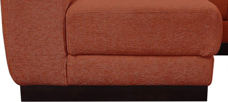 Meridian Furniture - Quinn 133" Chenille Fabric Upholstered 8 Piece Modular Sectional - 124Cognac-Sec8C - GreatFurnitureDeal