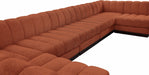 Meridian Furniture - Quinn 133" Chenille Fabric Upholstered 8 Piece Modular Sectional - 124Cognac-Sec8C - GreatFurnitureDeal