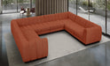 Meridian Furniture - Quinn 133" Chenille Fabric Upholstered 8 Piece Modular Sectional - 124Cognac-Sec8C - GreatFurnitureDeal