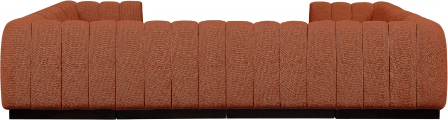 Meridian Furniture - Quinn 133" Chenille Fabric Upholstered 8 Piece Modular Sectional - 124Cognac-Sec8C - GreatFurnitureDeal