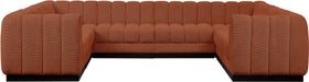 Meridian Furniture - Quinn 133" Chenille Fabric Upholstered 8 Piece Modular Sectional - 124Cognac-Sec8C - GreatFurnitureDeal