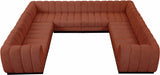 Meridian Furniture - Quinn 133" Chenille Fabric Upholstered 8 Piece Modular Sectional - 124Cognac-Sec8C - GreatFurnitureDeal