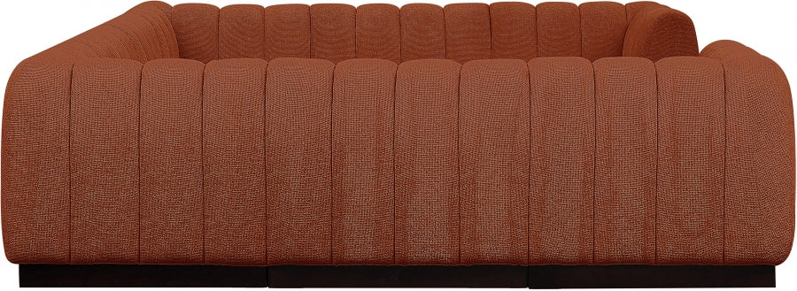 Meridian Furniture - Quinn 133" Chenille Fabric Upholstered 8 Piece Modular Sectional - 124Cognac-Sec8C - GreatFurnitureDeal
