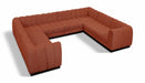 Meridian Furniture - Quinn 133" Chenille Fabric Upholstered 8 Piece Modular Sectional - 124Cognac-Sec8C - GreatFurnitureDeal