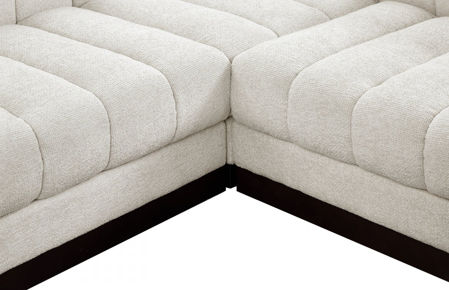 Meridian Furniture - Quinn 229" Chenille Fabric Upholstered 8 Piece Modular Sectional - 124Cream-Sec8B - GreatFurnitureDeal
