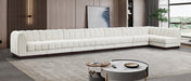 Meridian Furniture - Quinn 229" Chenille Fabric Upholstered 8 Piece Modular Sectional - 124Cream-Sec8B - GreatFurnitureDeal