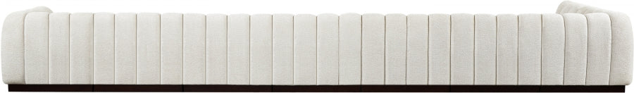 Meridian Furniture - Quinn 229" Chenille Fabric Upholstered 8 Piece Modular Sectional - 124Cream-Sec8B - GreatFurnitureDeal