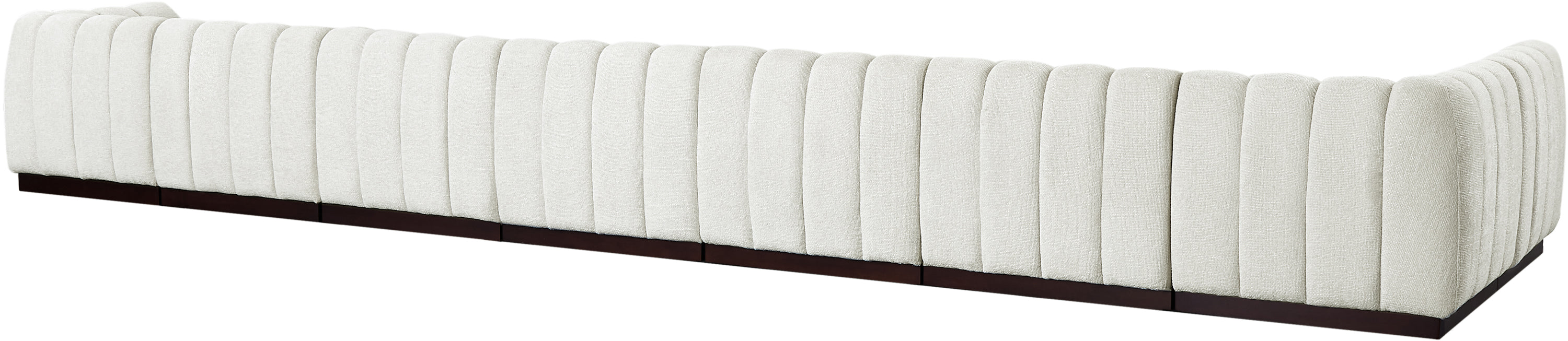Meridian Furniture - Quinn 229" Chenille Fabric Upholstered 8 Piece Modular Sectional - 124Cream-Sec8B - GreatFurnitureDeal
