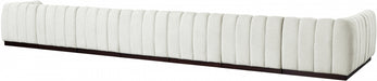 Meridian Furniture - Quinn 229" Chenille Fabric Upholstered 8 Piece Modular Sectional - 124Cream-Sec8B - GreatFurnitureDeal