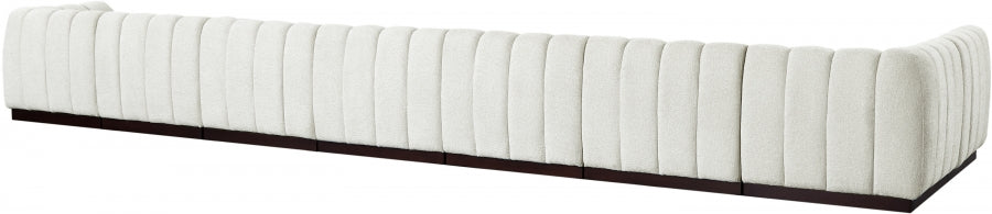Meridian Furniture - Quinn 229" Chenille Fabric Upholstered 8 Piece Modular Sectional - 124Cream-Sec8B - GreatFurnitureDeal