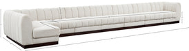 Meridian Furniture - Quinn 229" Chenille Fabric Upholstered 8 Piece Modular Sectional - 124Cream-Sec8B - GreatFurnitureDeal
