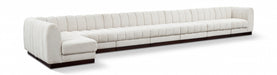 Meridian Furniture - Quinn 229" Chenille Fabric Upholstered 8 Piece Modular Sectional - 124Cream-Sec8B - GreatFurnitureDeal
