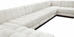 Meridian Furniture - Quinn 133" Chenille Fabric Upholstered 8 Piece Modular Sectional - 124Cream-Sec8C - GreatFurnitureDeal