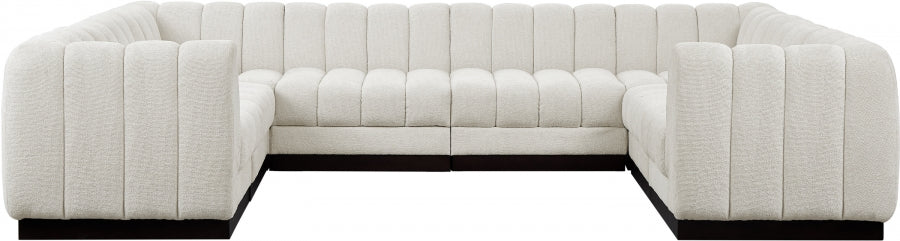 Meridian Furniture - Quinn 133" Chenille Fabric Upholstered 8 Piece Modular Sectional - 124Cream-Sec8C - GreatFurnitureDeal
