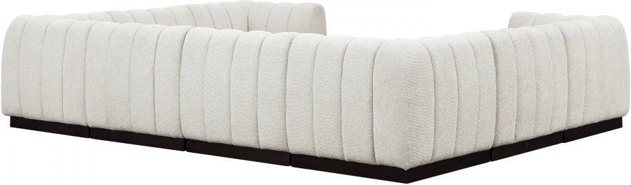 Meridian Furniture - Quinn 133" Chenille Fabric Upholstered 8 Piece Modular Sectional - 124Cream-Sec8C - GreatFurnitureDeal