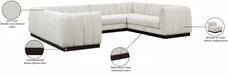 Meridian Furniture - Quinn 133" Chenille Fabric Upholstered 8 Piece Modular Sectional - 124Cream-Sec8C - GreatFurnitureDeal