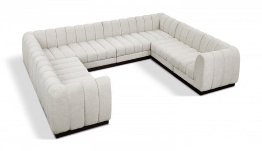 Meridian Furniture - Quinn 133" Chenille Fabric Upholstered 8 Piece Modular Sectional - 124Cream-Sec8C - GreatFurnitureDeal