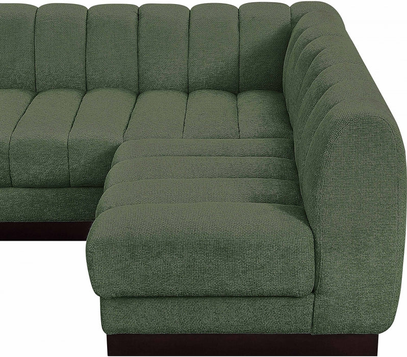 Meridian Furniture - Quinn 229" Chenille Fabric Upholstered 8 Piece Modular Sectional - 124Green-Sec8B - GreatFurnitureDeal