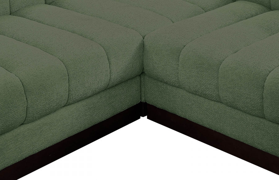 Meridian Furniture - Quinn 229" Chenille Fabric Upholstered 8 Piece Modular Sectional - 124Green-Sec8B - GreatFurnitureDeal