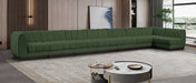Meridian Furniture - Quinn 229" Chenille Fabric Upholstered 8 Piece Modular Sectional - 124Green-Sec8B - GreatFurnitureDeal