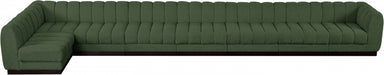 Meridian Furniture - Quinn 229" Chenille Fabric Upholstered 8 Piece Modular Sectional - 124Green-Sec8B - GreatFurnitureDeal