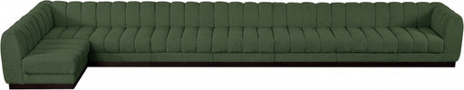 Meridian Furniture - Quinn 229" Chenille Fabric Upholstered 8 Piece Modular Sectional - 124Green-Sec8B - GreatFurnitureDeal