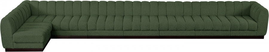 Meridian Furniture - Quinn 229" Chenille Fabric Upholstered 8 Piece Modular Sectional - 124Green-Sec8B - GreatFurnitureDeal