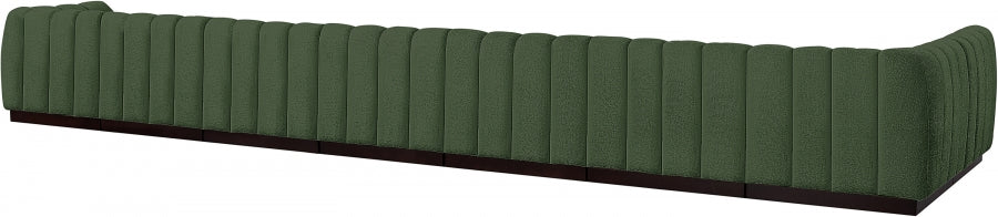 Meridian Furniture - Quinn 229" Chenille Fabric Upholstered 8 Piece Modular Sectional - 124Green-Sec8B - GreatFurnitureDeal