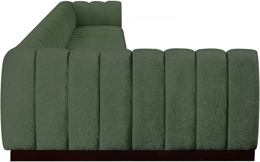 Meridian Furniture - Quinn 229" Chenille Fabric Upholstered 8 Piece Modular Sectional - 124Green-Sec8B - GreatFurnitureDeal