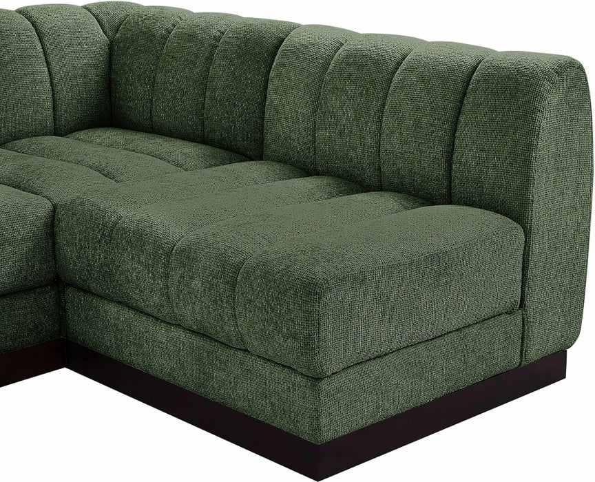 Meridian Furniture - Quinn 229" Chenille Fabric Upholstered 8 Piece Modular Sectional - 124Green-Sec8B - GreatFurnitureDeal