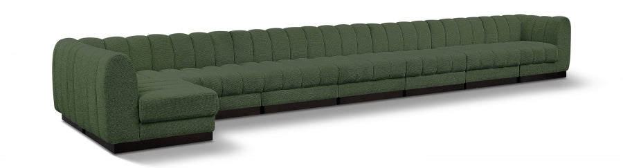 Meridian Furniture - Quinn 229" Chenille Fabric Upholstered 8 Piece Modular Sectional - 124Green-Sec8B - GreatFurnitureDeal