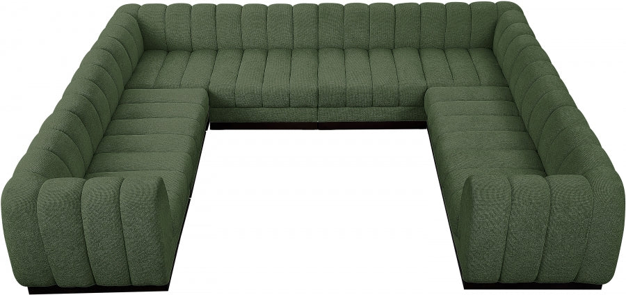Meridian Furniture - Quinn 133" Chenille Fabric Upholstered 8 Piece Modular Sectional - 124Green-Sec8C - GreatFurnitureDeal