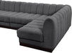 Meridian Furniture - Quinn 165" Chenille Fabric Upholstered 6 Piece Modular Sectional - 124Grey-Sec6B - GreatFurnitureDeal