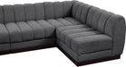 Meridian Furniture - Quinn 165" Chenille Fabric Upholstered 6 Piece Modular Sectional - 124Grey-Sec6B - GreatFurnitureDeal