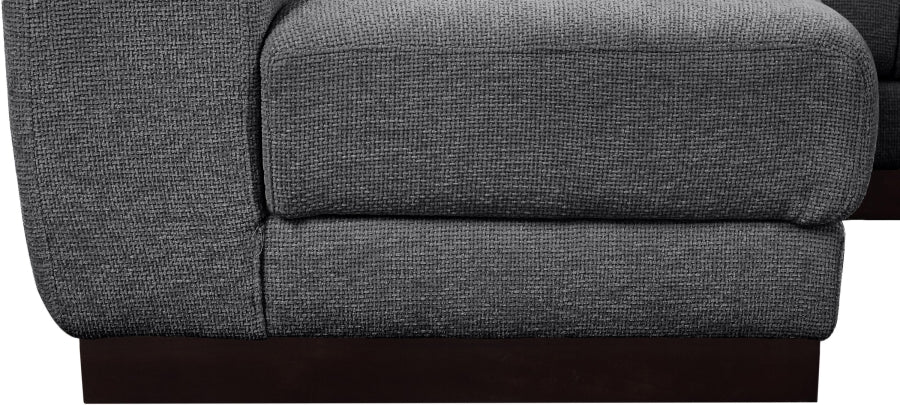 Meridian Furniture - Quinn 165" Chenille Fabric Upholstered 6 Piece Modular Sectional - 124Grey-Sec6B - GreatFurnitureDeal