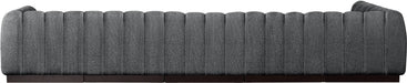Meridian Furniture - Quinn 165" Chenille Fabric Upholstered 6 Piece Modular Sectional - 124Grey-Sec6B - GreatFurnitureDeal