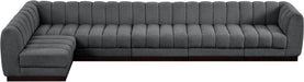 Meridian Furniture - Quinn 165" Chenille Fabric Upholstered 6 Piece Modular Sectional - 124Grey-Sec6B - GreatFurnitureDeal