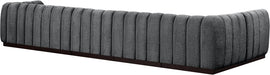 Meridian Furniture - Quinn 165" Chenille Fabric Upholstered 6 Piece Modular Sectional - 124Grey-Sec6B - GreatFurnitureDeal