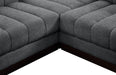Meridian Furniture - Quinn 133" Chenille Fabric Upholstered 6 Piece Modular Sectional - 124Grey-Sec6C - GreatFurnitureDeal