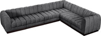 Meridian Furniture - Quinn 133" Chenille Fabric Upholstered 6 Piece Modular Sectional - 124Grey-Sec6C - GreatFurnitureDeal