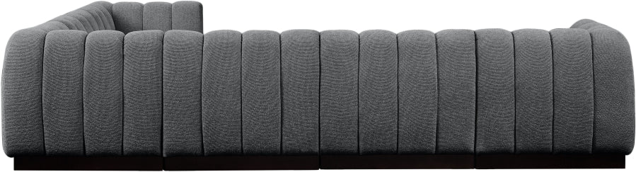 Meridian Furniture - Quinn 133" Chenille Fabric Upholstered 6 Piece Modular Sectional - 124Grey-Sec6C - GreatFurnitureDeal