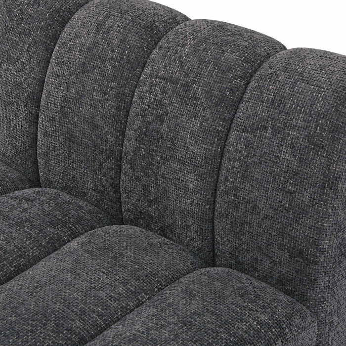 Meridian Furniture - Quinn 133" Chenille Fabric Upholstered 6 Piece Modular Sectional - 124Grey-Sec6C - GreatFurnitureDeal