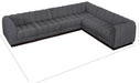 Meridian Furniture - Quinn 133" Chenille Fabric Upholstered 6 Piece Modular Sectional - 124Grey-Sec6C - GreatFurnitureDeal