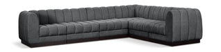 Meridian Furniture - Quinn 133" Chenille Fabric Upholstered 6 Piece Modular Sectional - 124Grey-Sec6C - GreatFurnitureDeal