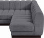 Meridian Furniture - Quinn 229" Chenille Fabric Upholstered 8 Piece Modular Sectional - 124Grey-Sec8B - GreatFurnitureDeal