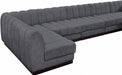 Meridian Furniture - Quinn 229" Chenille Fabric Upholstered 8 Piece Modular Sectional - 124Grey-Sec8B - GreatFurnitureDeal