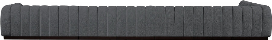 Meridian Furniture - Quinn 229" Chenille Fabric Upholstered 8 Piece Modular Sectional - 124Grey-Sec8B - GreatFurnitureDeal