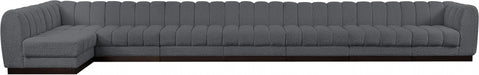 Meridian Furniture - Quinn 229" Chenille Fabric Upholstered 8 Piece Modular Sectional - 124Grey-Sec8B - GreatFurnitureDeal