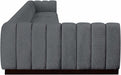 Meridian Furniture - Quinn 229" Chenille Fabric Upholstered 8 Piece Modular Sectional - 124Grey-Sec8B - GreatFurnitureDeal